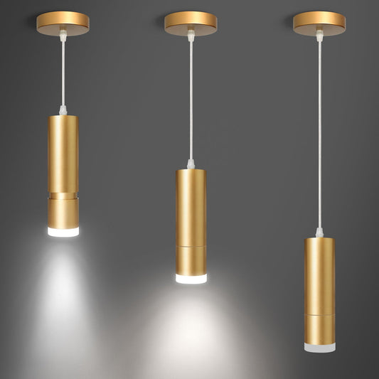 OKELI Modern Gold LED Mini Kitchen Island Focus Pendant Lighting 3-Pack - okeli lights