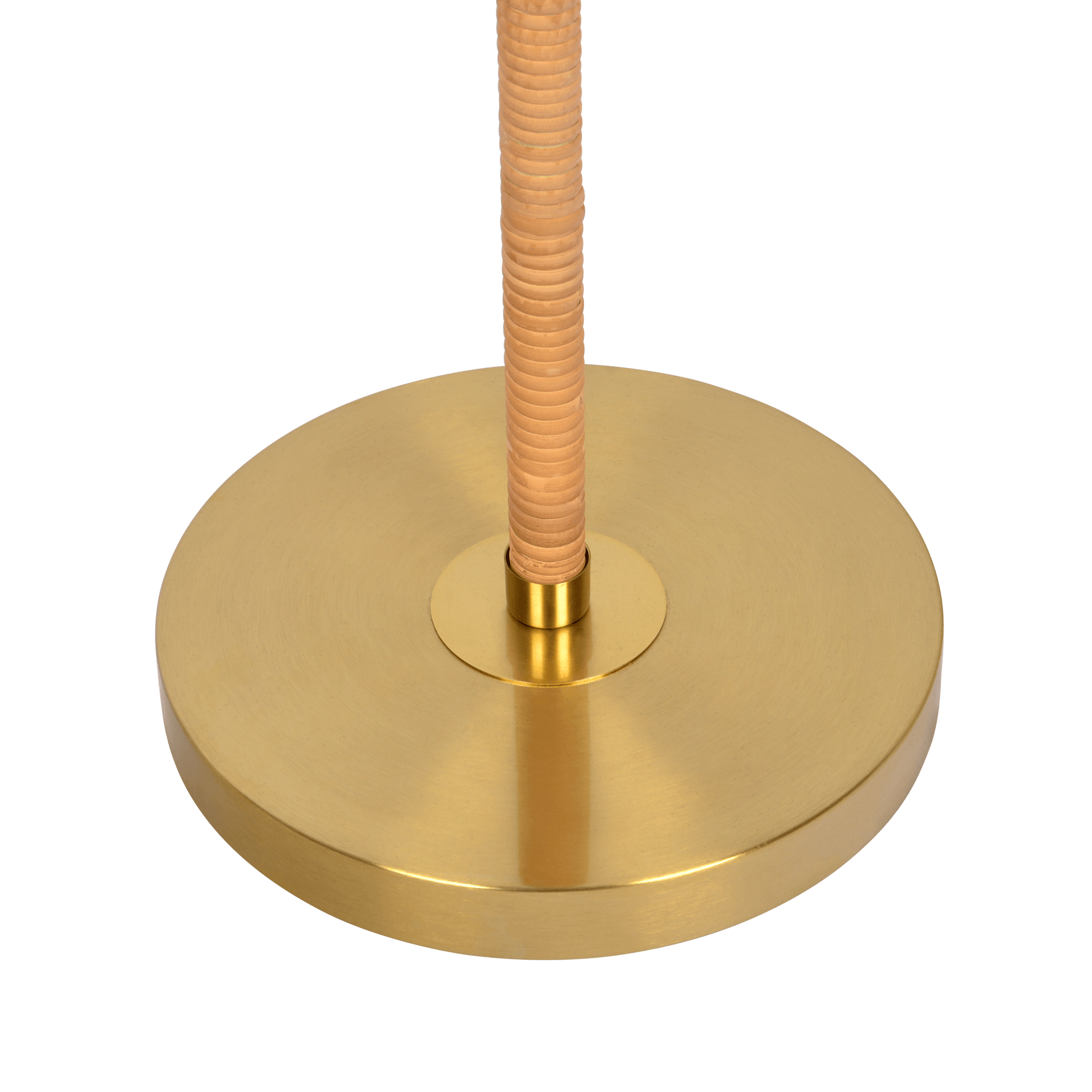 2-Light Floor Lamp Gold Brass Natural Rattan Tube Double On/Off Pull Chain - okeli lights