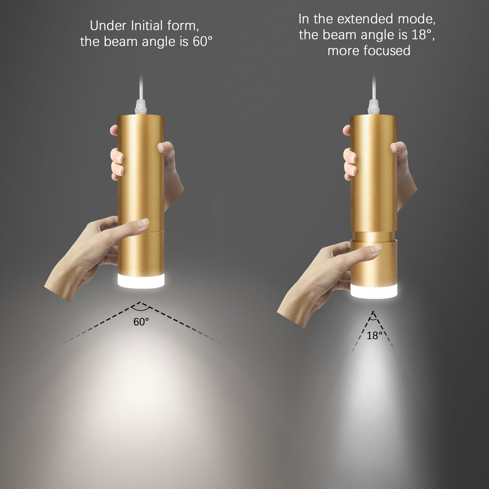 OKELI Modern Gold LED Mini Kitchen Island Focus Pendant Lighting 3-Pack - okeli lights