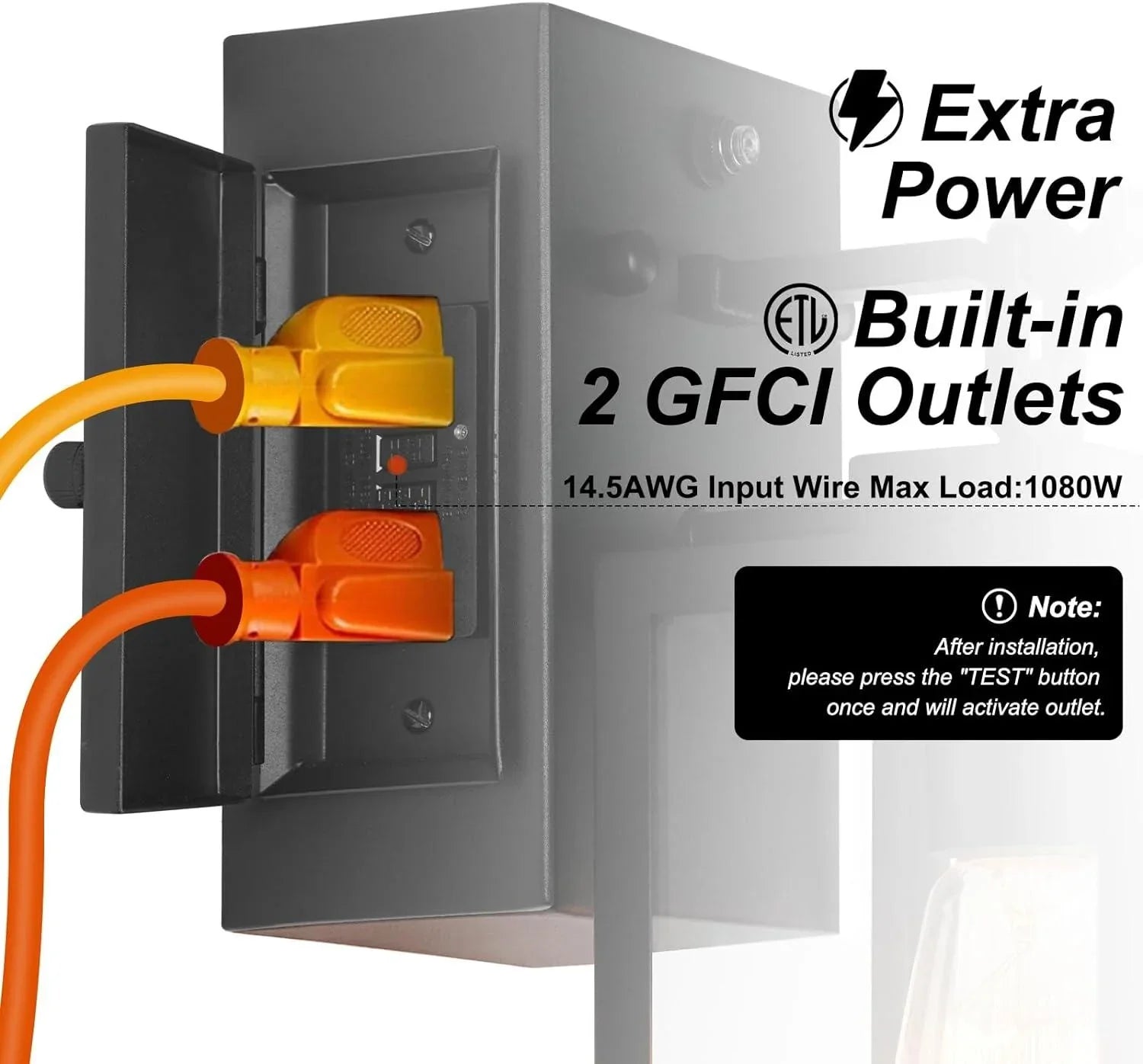 Outdoor Wall Lights 1-2-Pack Porch Lights Dusk to Dawn with GFCI Outlet - okeli lights