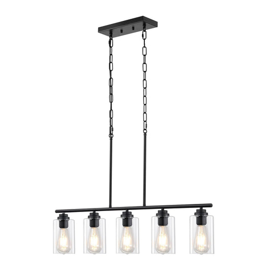 5-Light Kitchen Island Pendant Lights 60W Adjustable Dining Room Light E26 - okeli lights