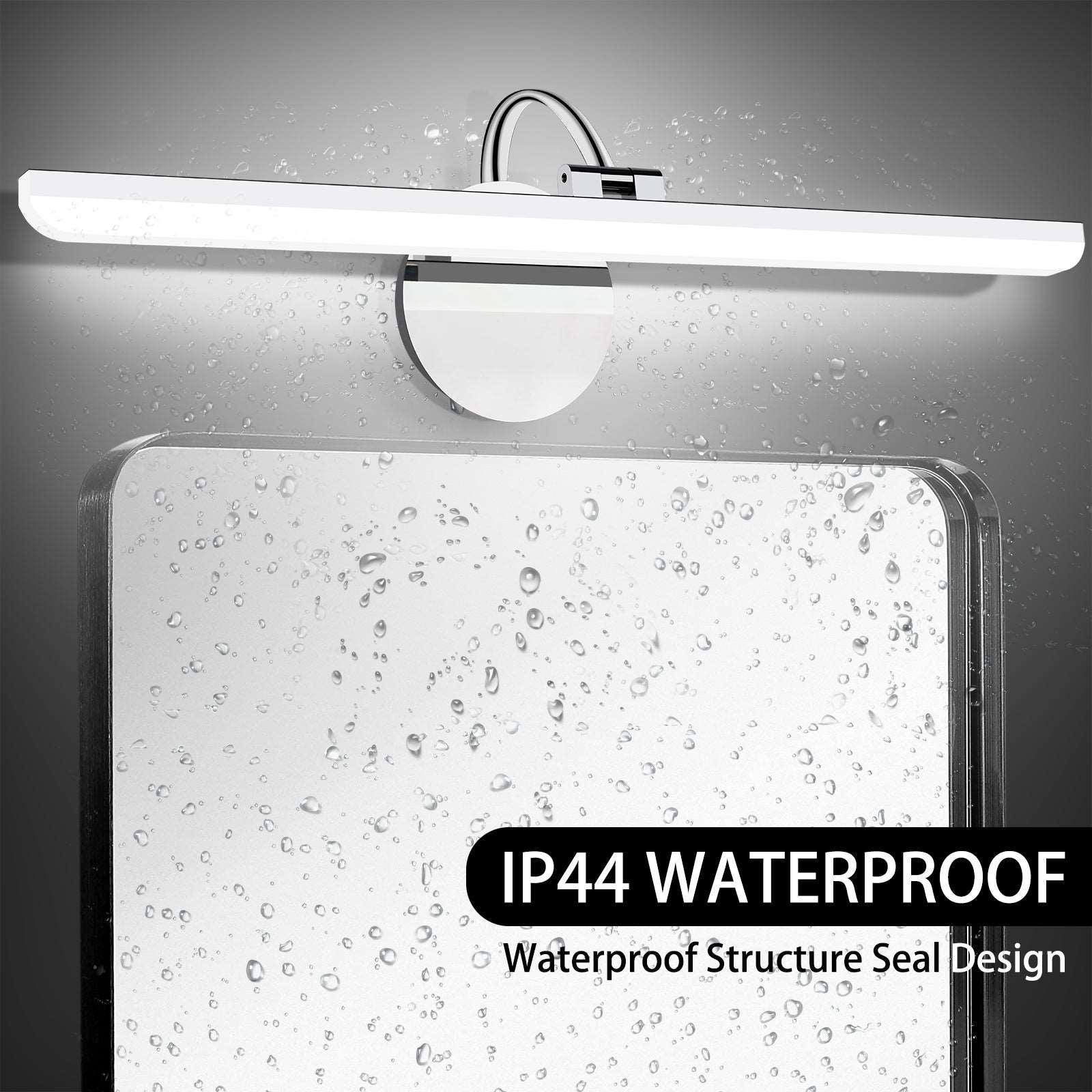 Bathroom Light Fixtures 180°Rotatable Dimmable LED Vanity Light Stainless Steel - okeli lights