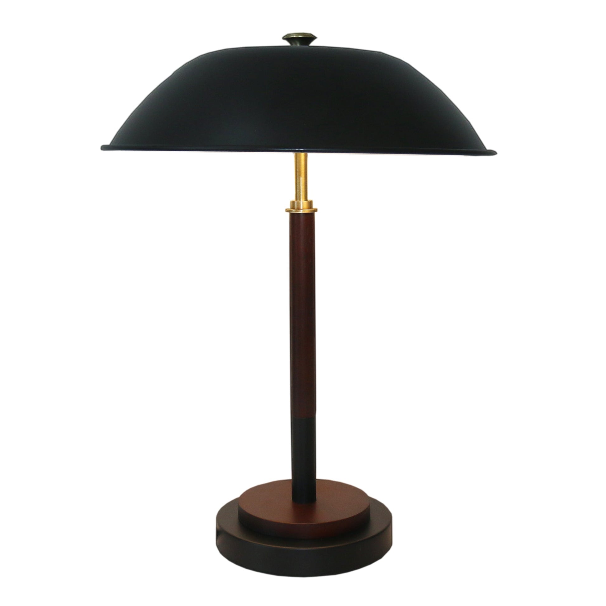 Black Umbrella Shaped Table Lamp Walnut Finish Bronze 110V - okeli lights