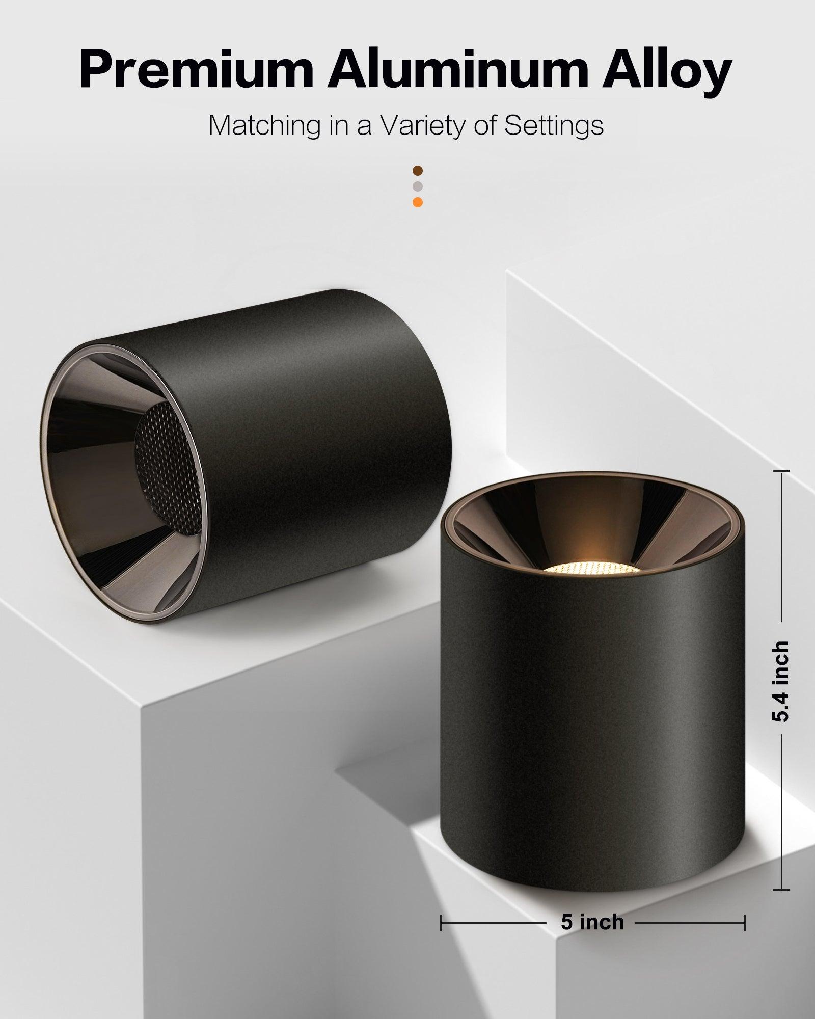 OKELI Flush Mount Modern LED Matte Black Cylinder Down Ceiling Light Fixtures 1-3-Pack - okeli lights