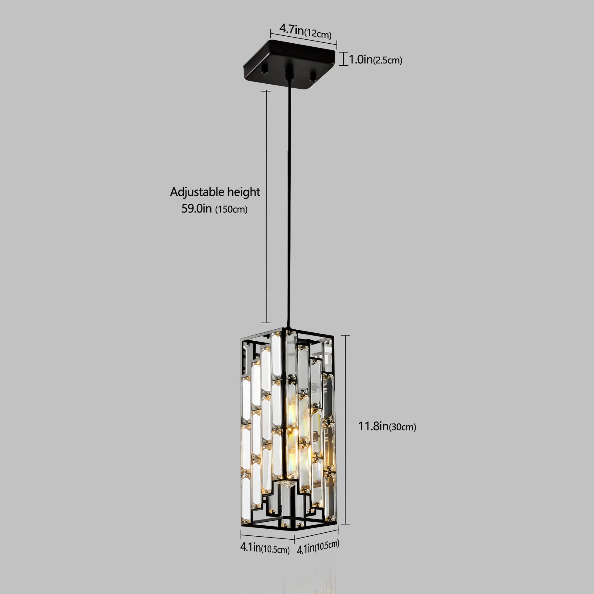 Modern Classic Crystal Pendant Light 3Pack Adjustable Hanging Ceiling Lamp with Crystal Prism Design - okeli lights