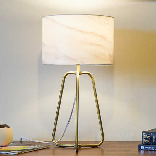 Table Lamp Marble Lampshade Bronze Metal Base Modern Stylish Classic Desk Lamp - okeli lights