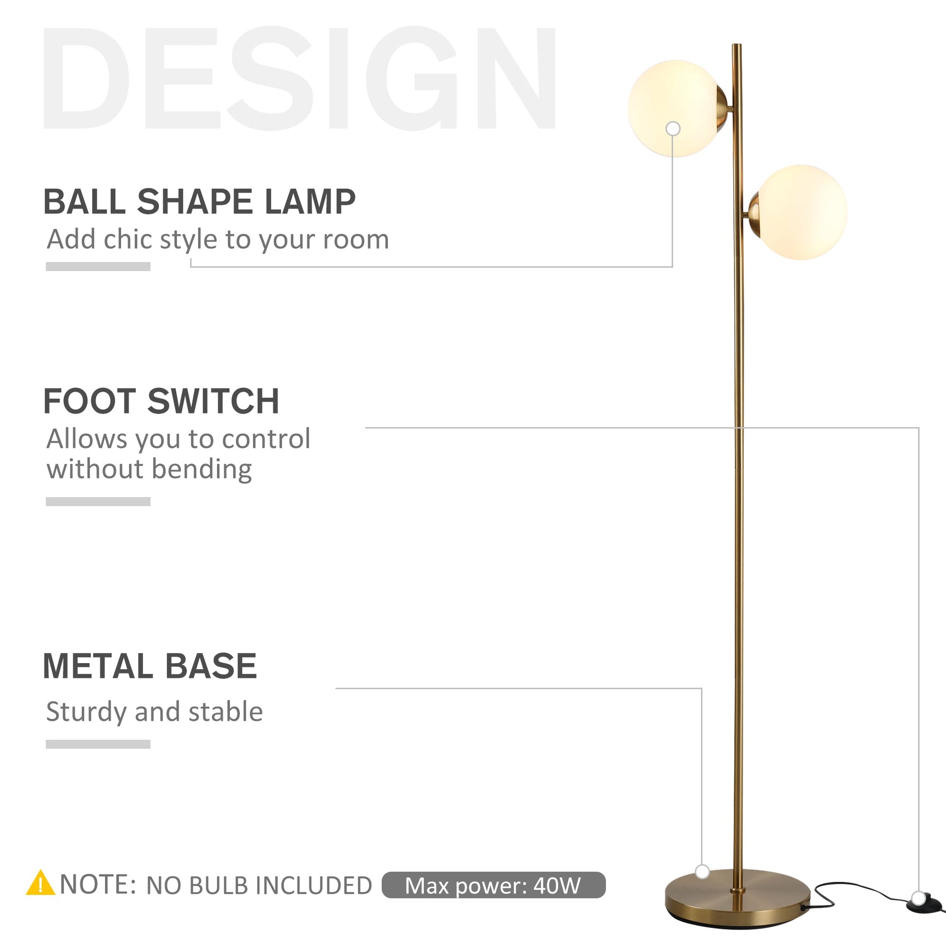 Floor Lamp Glass Light Shade Modern Classic Portable Decorative Lighting White - okeli lights