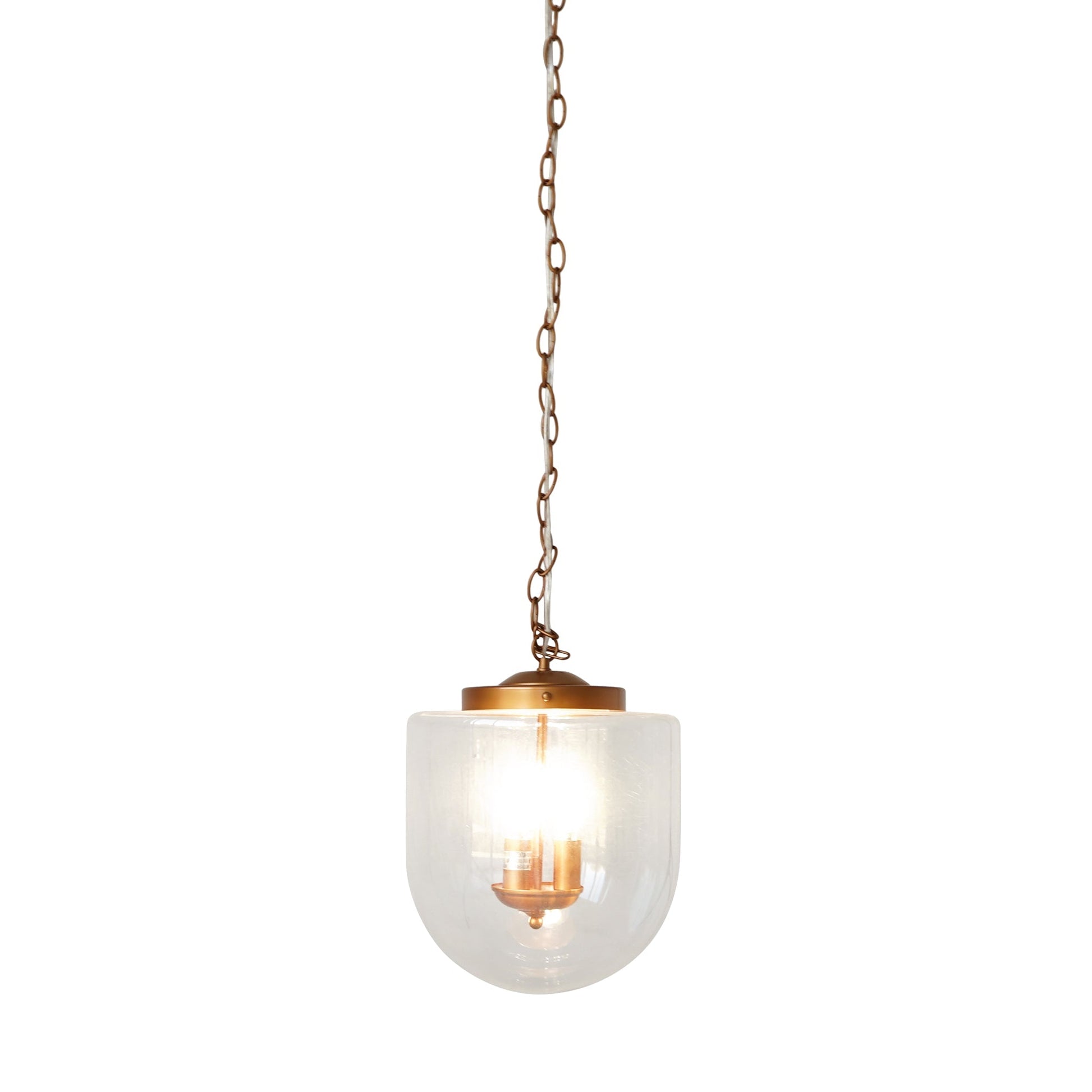 Globe Pendant Lamp Coarse Gold and Clear Glass - okeli lights