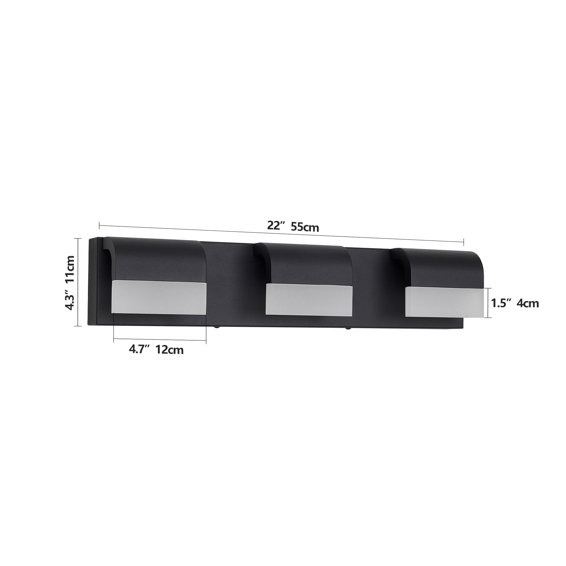 LED Contemporary Vanity Lights Fixture Bathroom Wall Light Over Mirror Matt Black 3-4-5-6Lights Dimmable - okeli lights