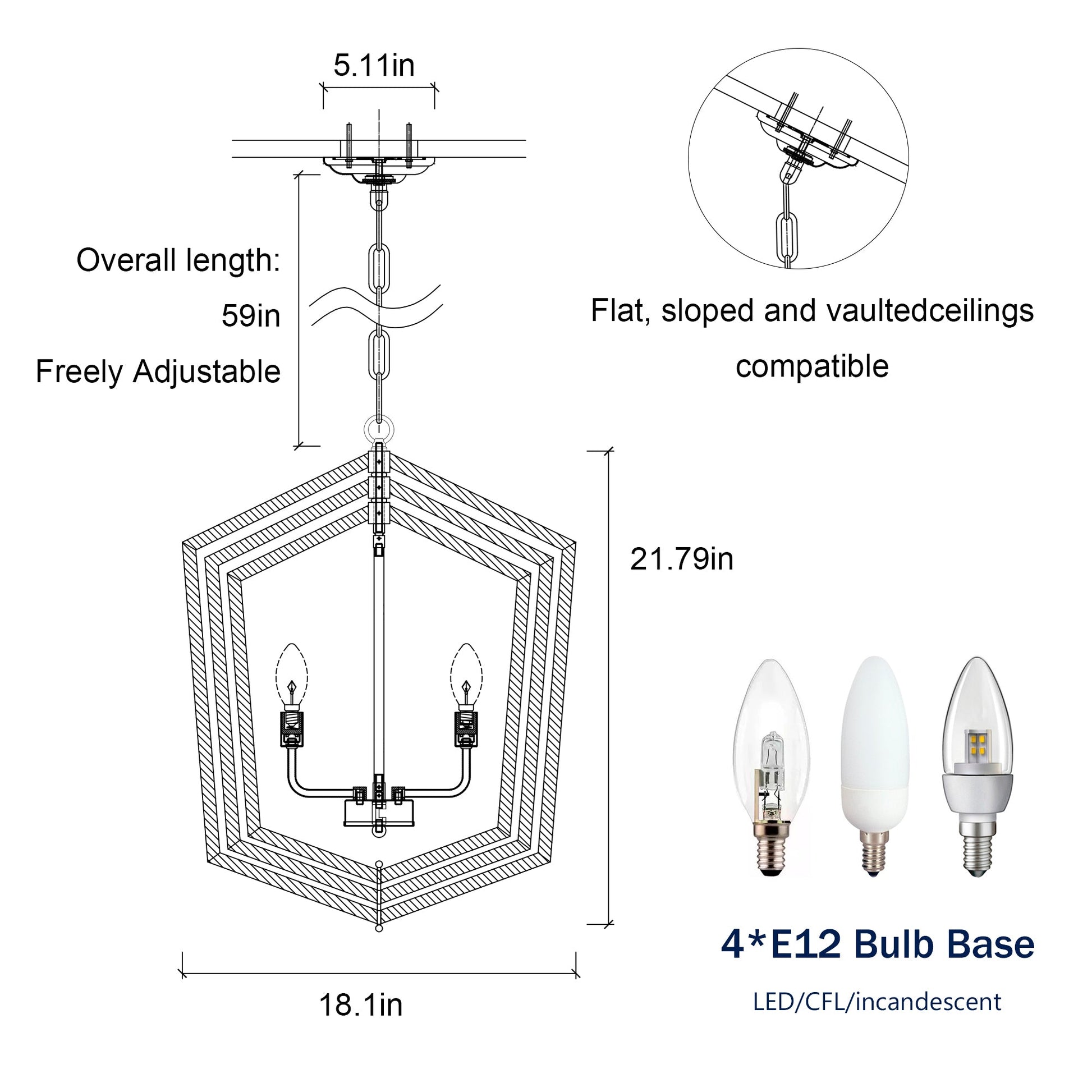 Matte Black Gold Chandelier for Dining Room 4-Light Kitchen Light Fixture Metal Industrial - okeli lights