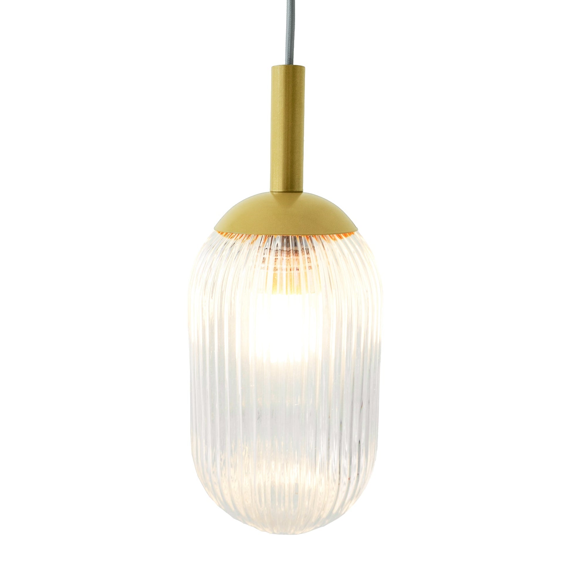 Mid-Century Modern Classic Pendant Lamp Gold and Clear Glass - okeli lights