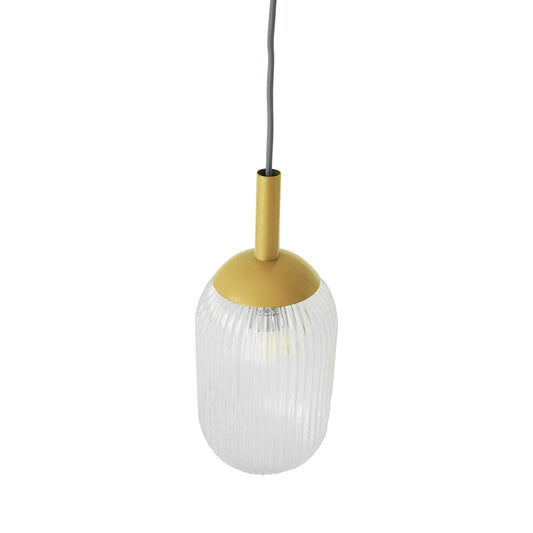 Mid-Century Modern Classic Pendant Lamp Gold and Clear Glass - okeli lights