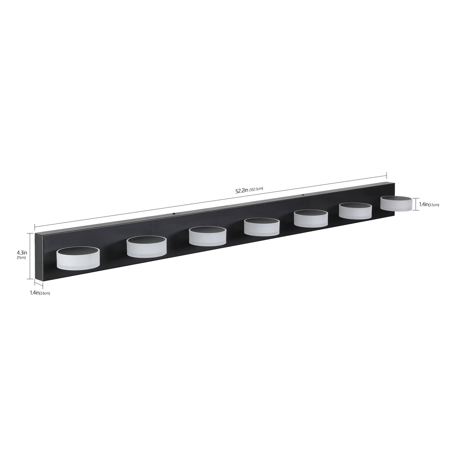Modern LED Vanity Light Fixture 7-6-5-4-Light Black Bathroom Wall Sconce Dimmable - okeli lights