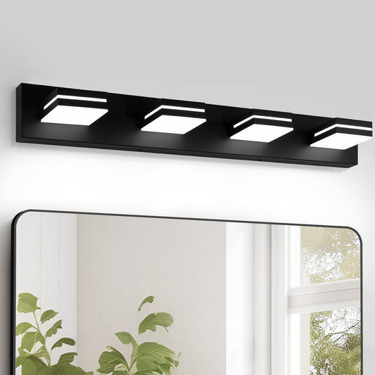 Modern Bathroom Light Fixtures Dimmable 4 Light Black Bathroom Vanity Light 360°Rotatable - okeli lights