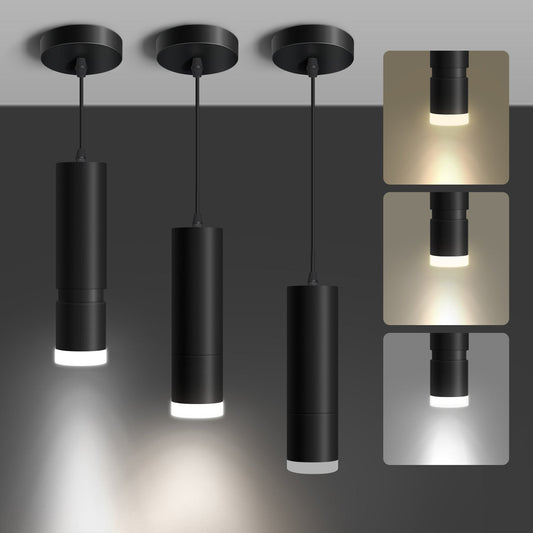 OKELI Pendant Lights 3-Color Unique LED for Kitchen Island Bar 3-Pack - okeli lights