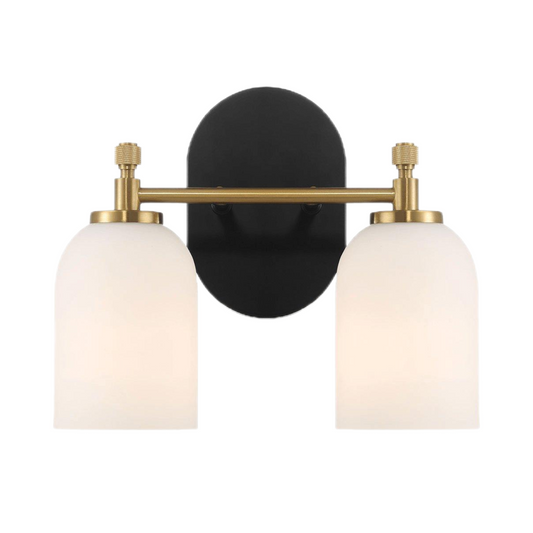 Traditional Style Vanity Over Bathroom Mirror Wall Sconce with White Frosted Glass 2-3-Lights - okeli lights